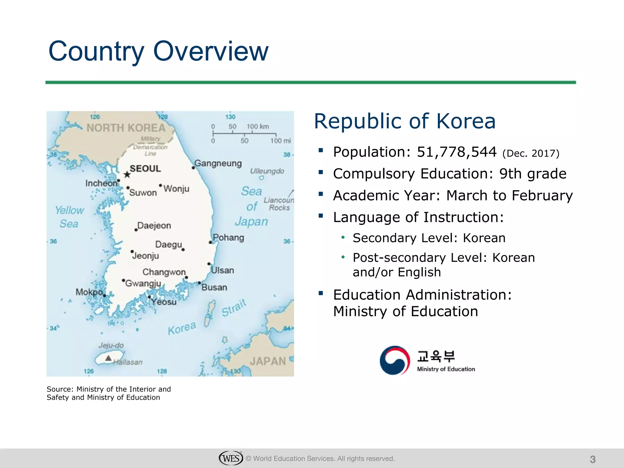 The South Korean Education System and Student Mobility Trends PPT