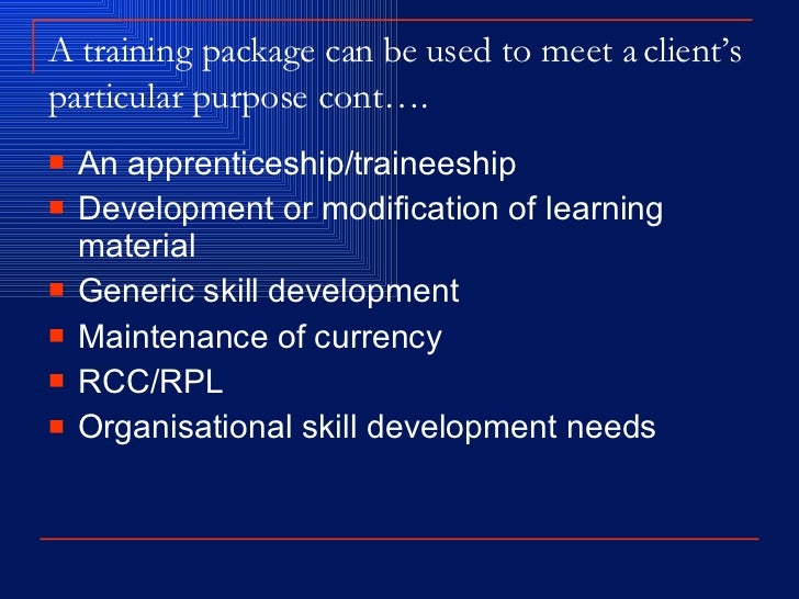 Training Packages Session 3