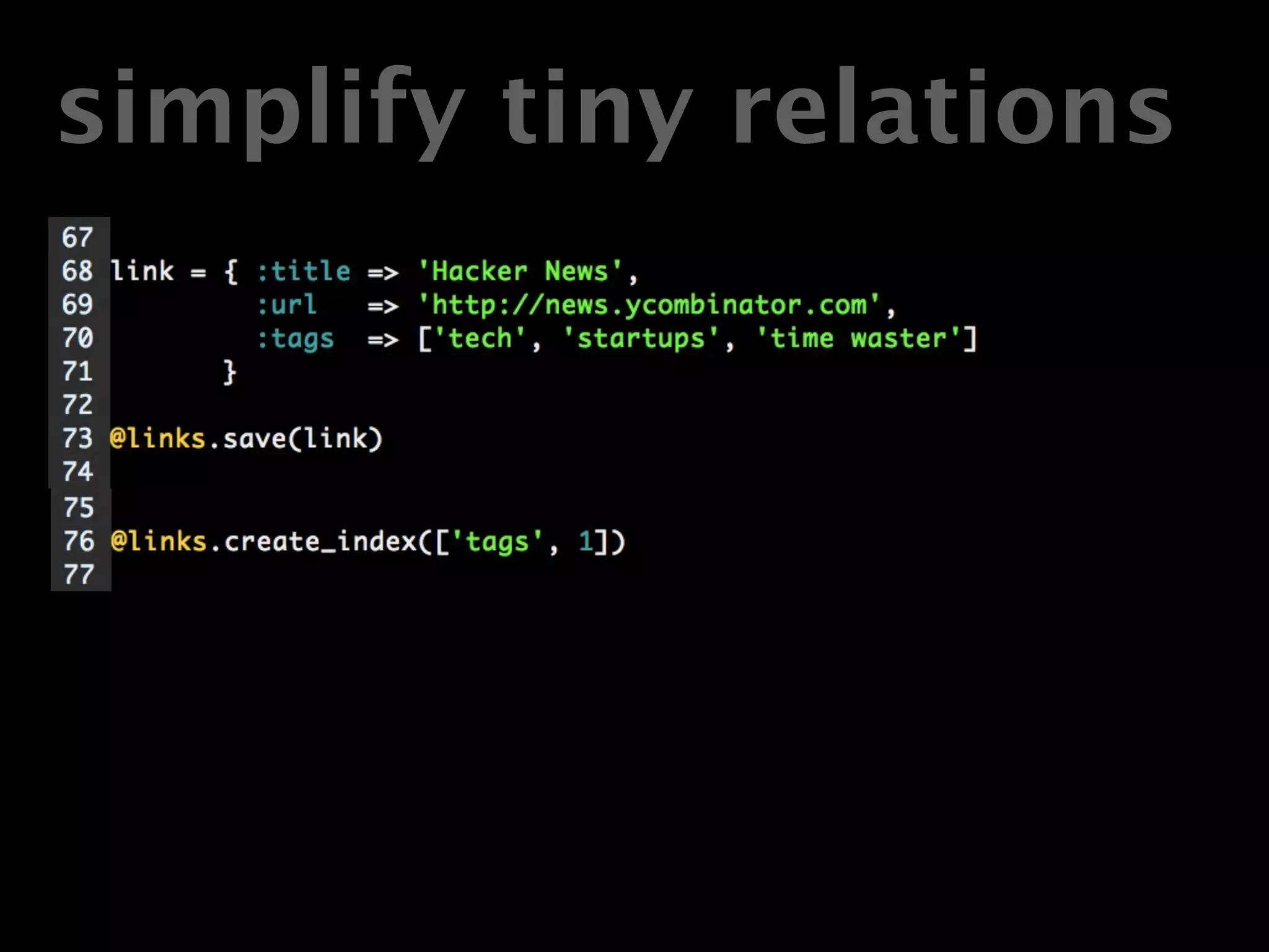 simplify tiny relations
 