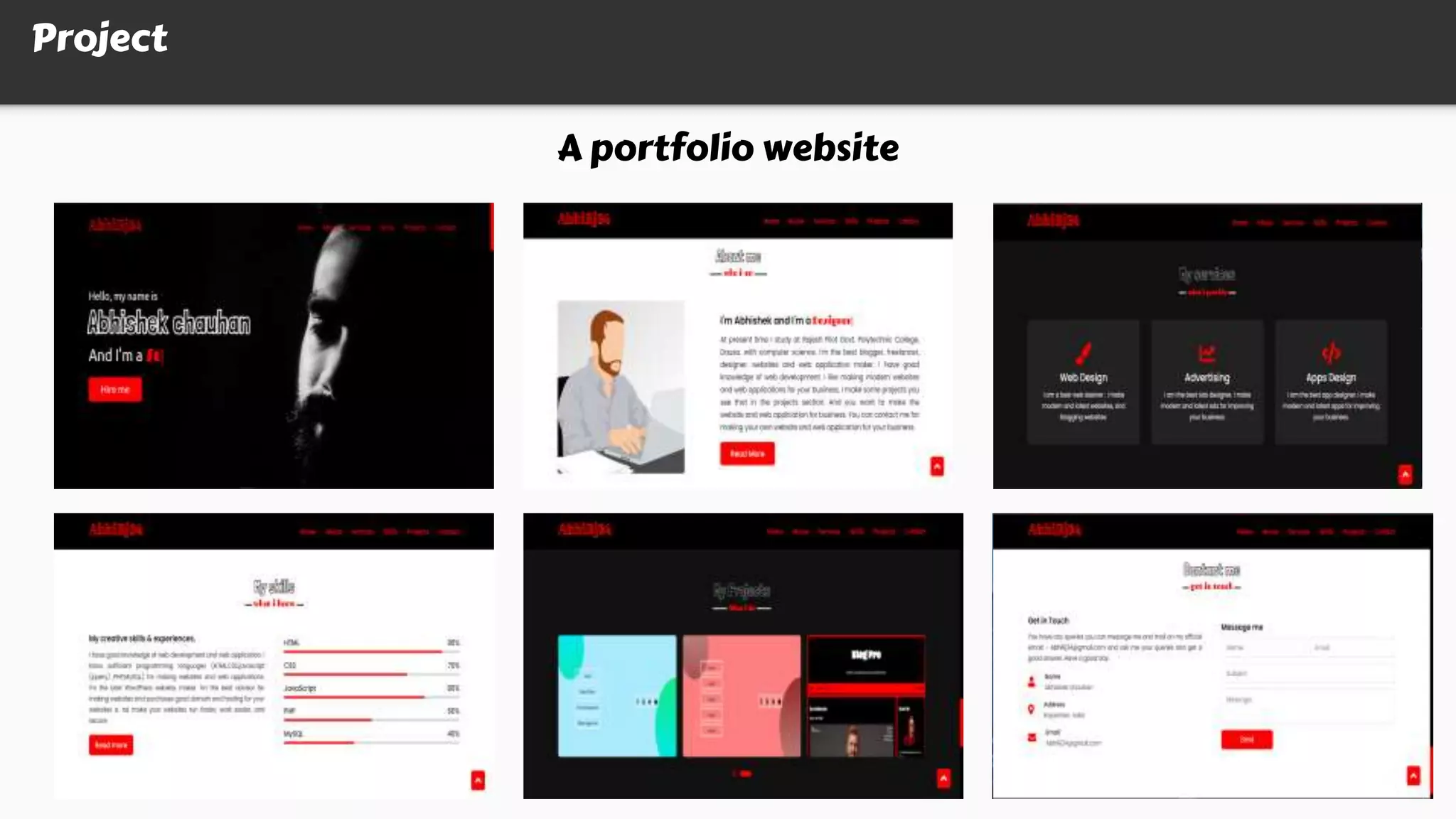 Project
A portfolio website
 