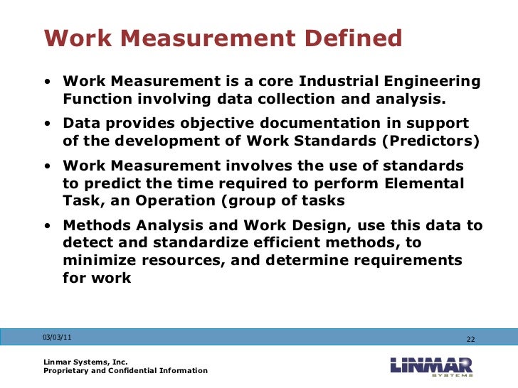 Work Measurement and Operational Effectiveness