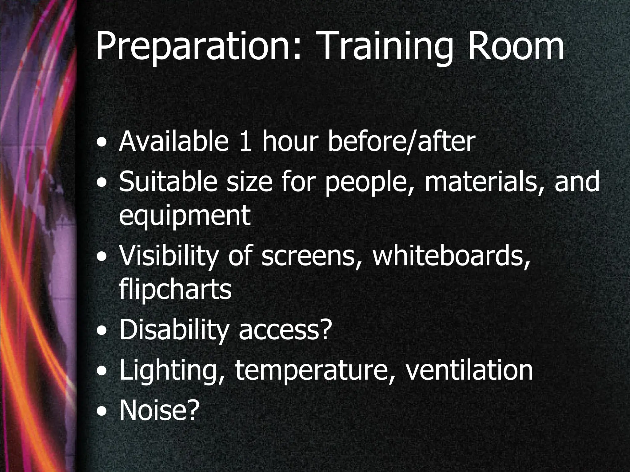 Training 101: Logistics for delivering face-to-face instruction