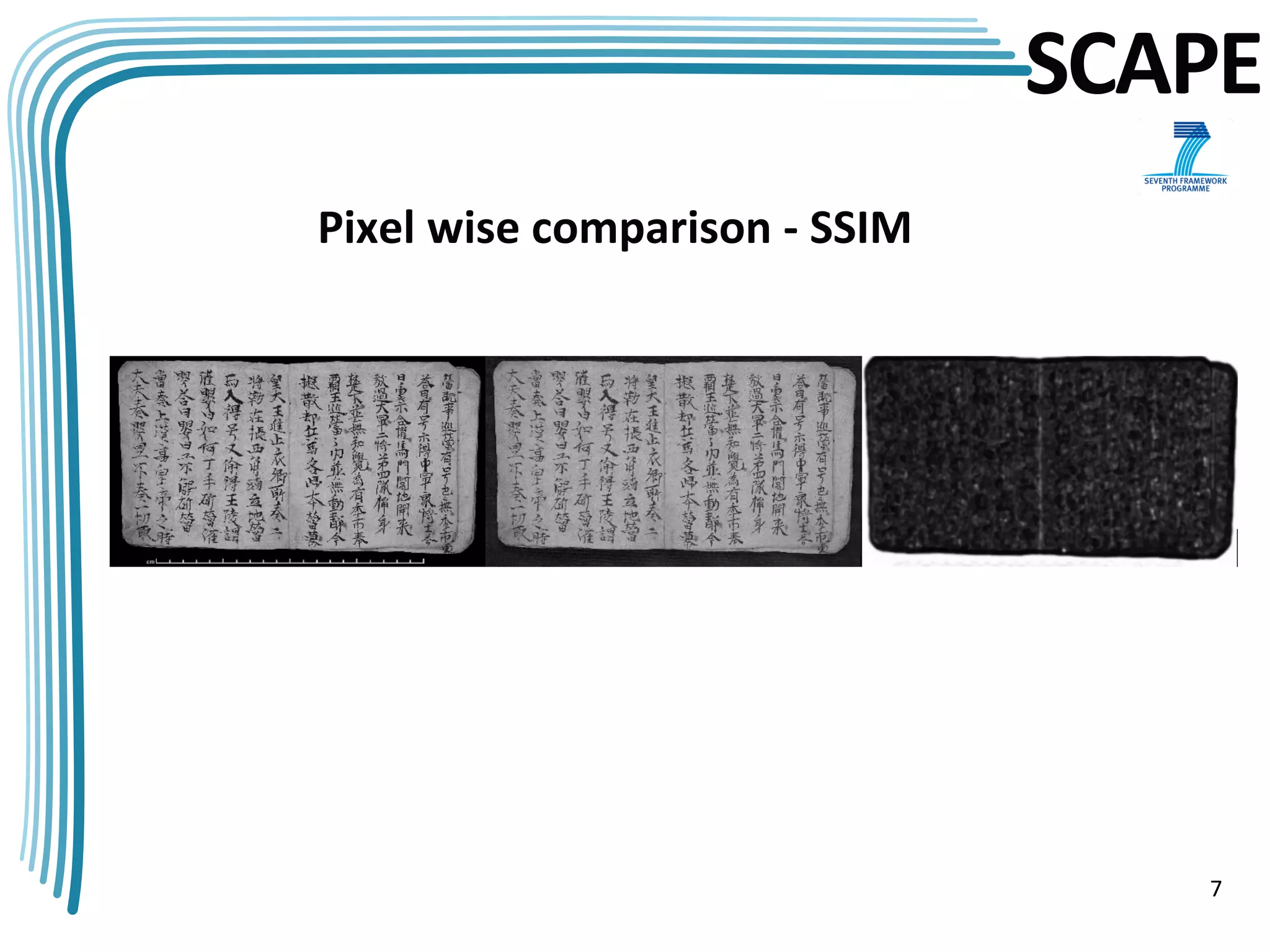 SCAPE
Pixel wise comparison - SSIM




                                  7
 