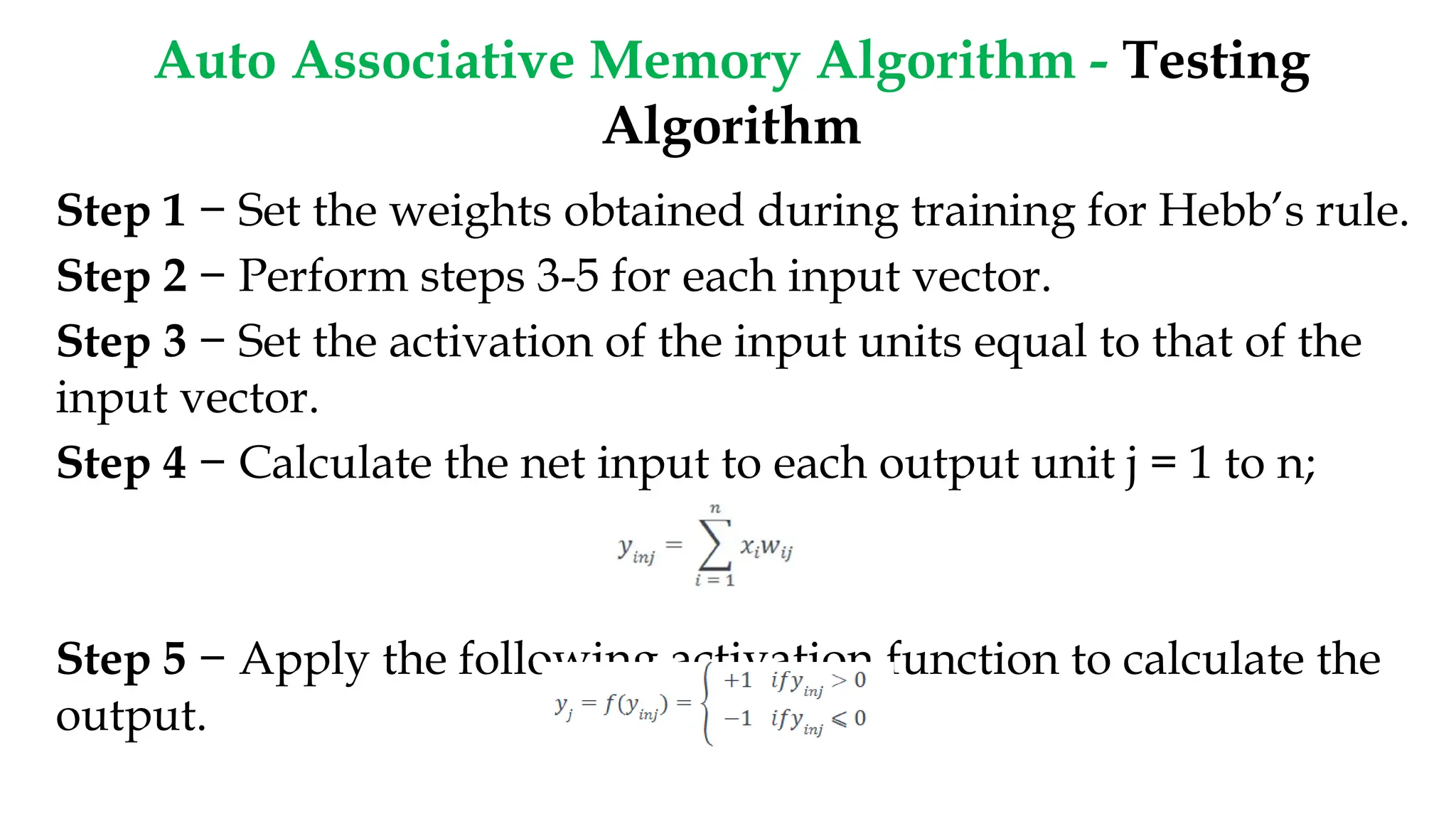Training Algorithms for Pattern Association.pptx
