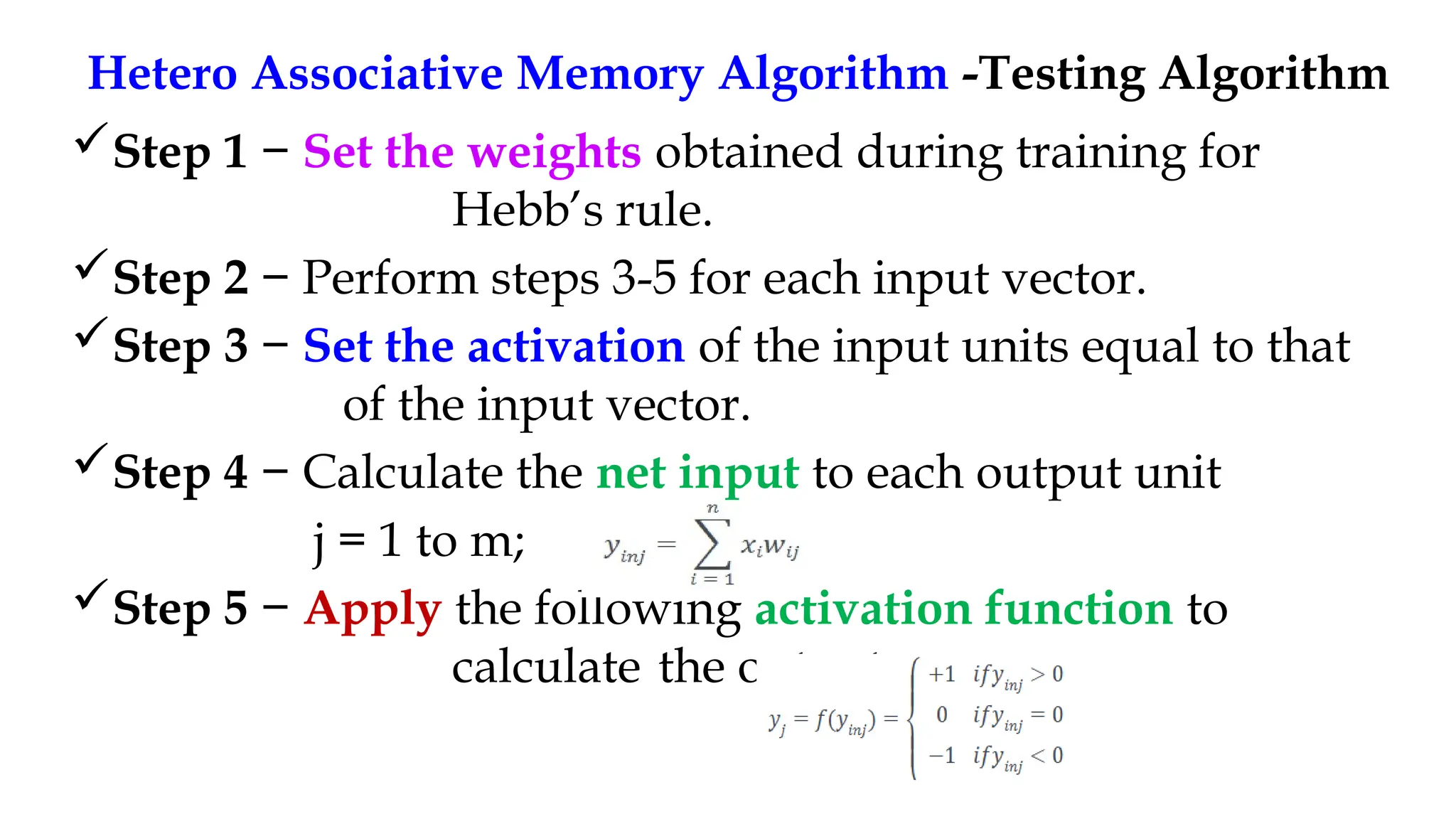 Training Algorithms for Pattern Association.pptx