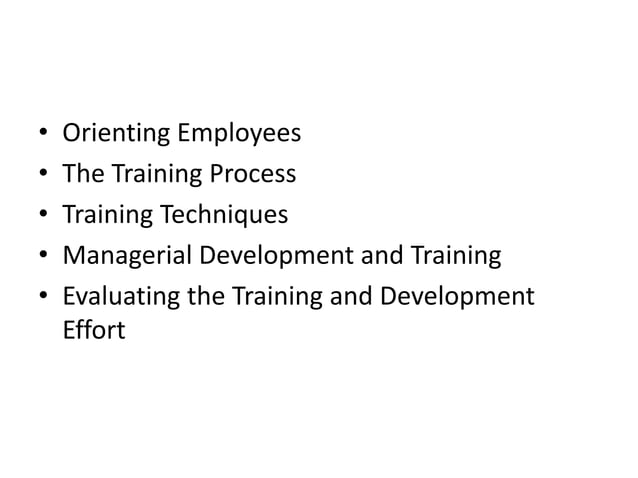 Training and developing employees | PPTX | Business Administration ...