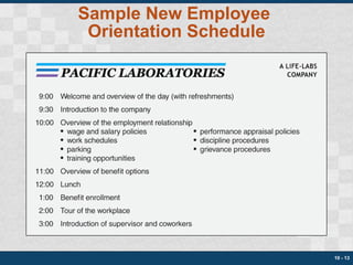 Sample New Employee  Orientation Schedule 10 -  