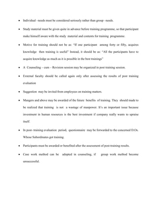 Training and development