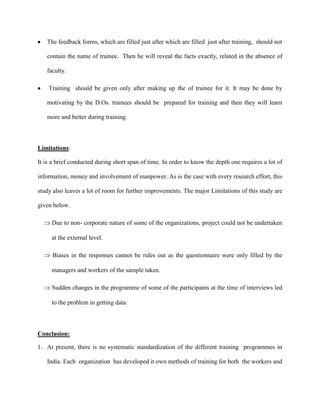 Training and development