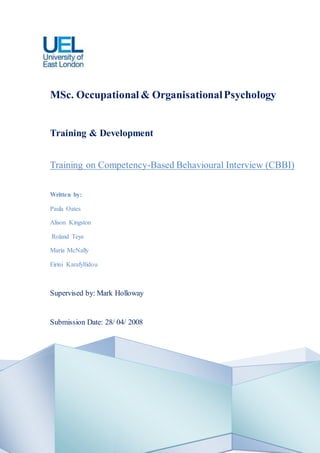 Training on Competency-Based Behavioural Interview (CBBI) | DOCX