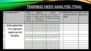 TRAINING NEED ANALYSIS (TNA):
 
