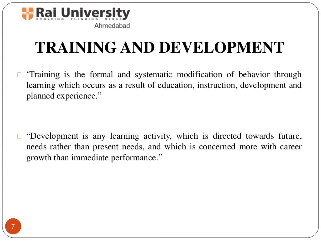 Training and Development Principles of Human Resource Management