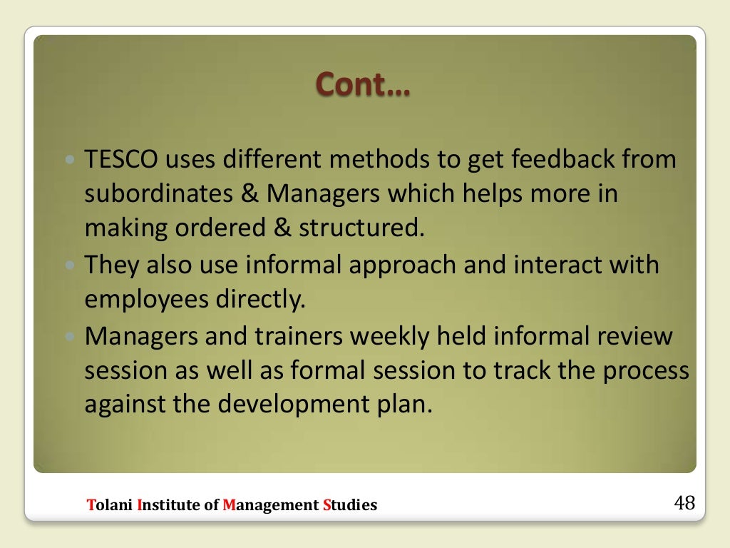 Training and Development at TESCO