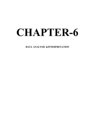 CHAPTER-6
DATA ANALYSIS &INTERPRETATION
 