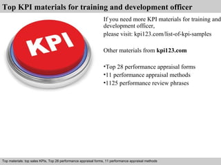 Training And Development Officer Kpi