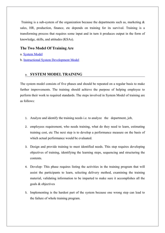 Training and development project of renault