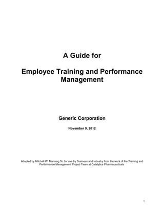 Training and Performance Management Guide