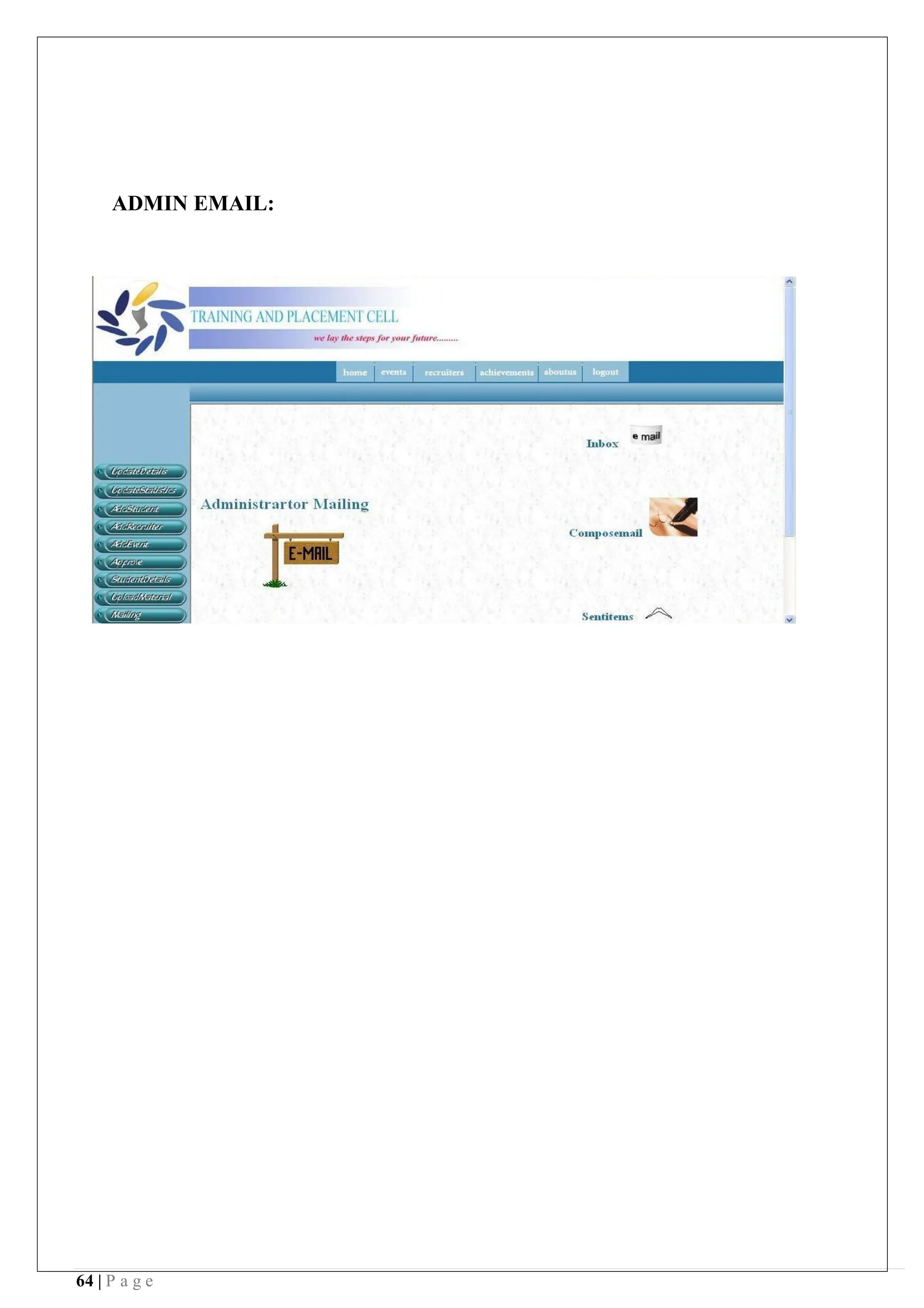 64 | P a g e
ADMIN EMAIL:
 