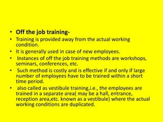 Training and retraining of employees | PPTX