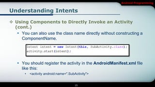 [Android] Intent and Activity | PDF