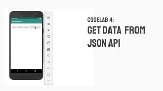 Codelab 4:
Getdata from
jsonapi
 