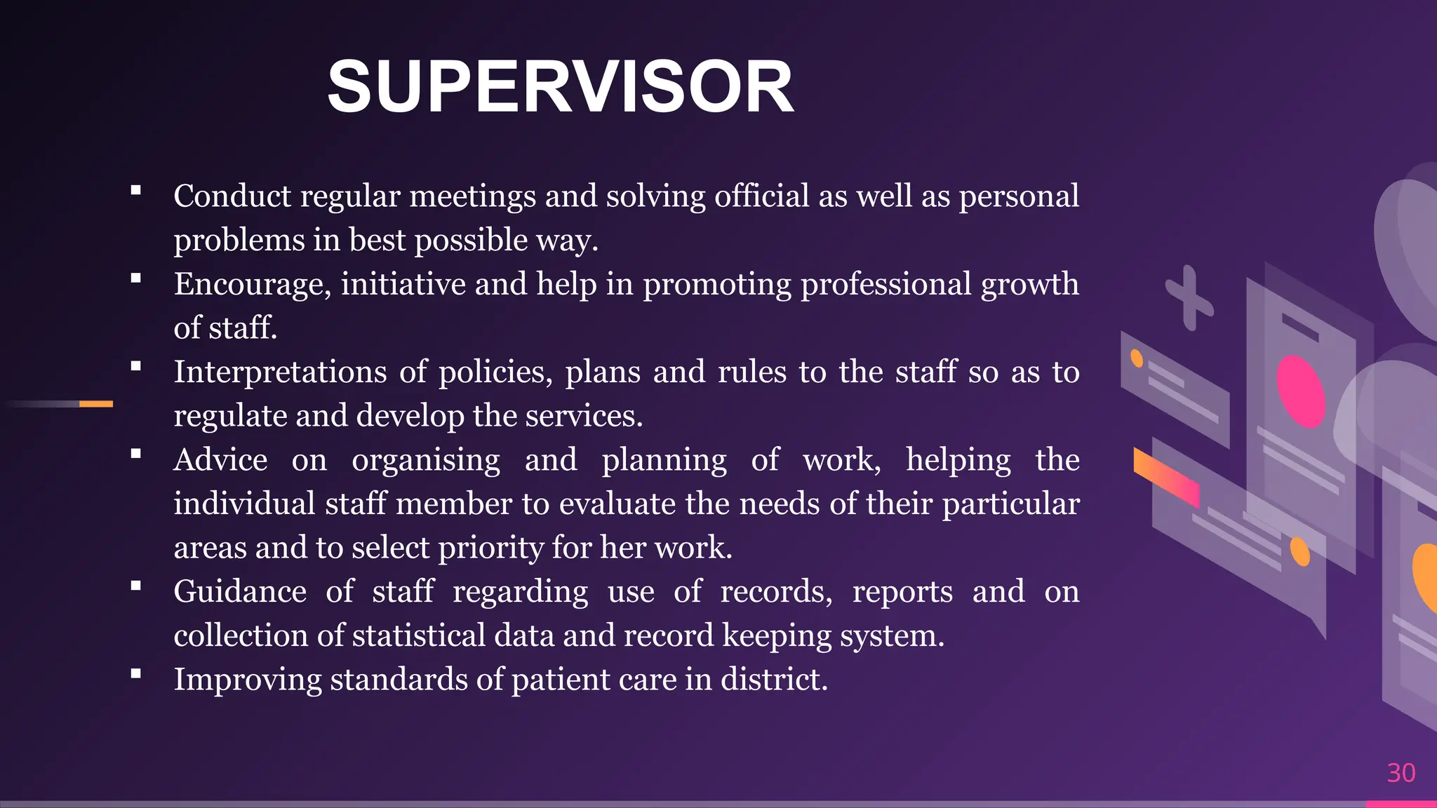 training and supervision and monitoring of community health peronnels ...