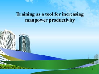 Training as a tool for increasing
    manpower productivity




                                    1
 