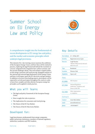 Training at the florence school of regulation | PDF