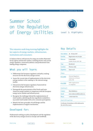 Training at the florence school of regulation | PDF