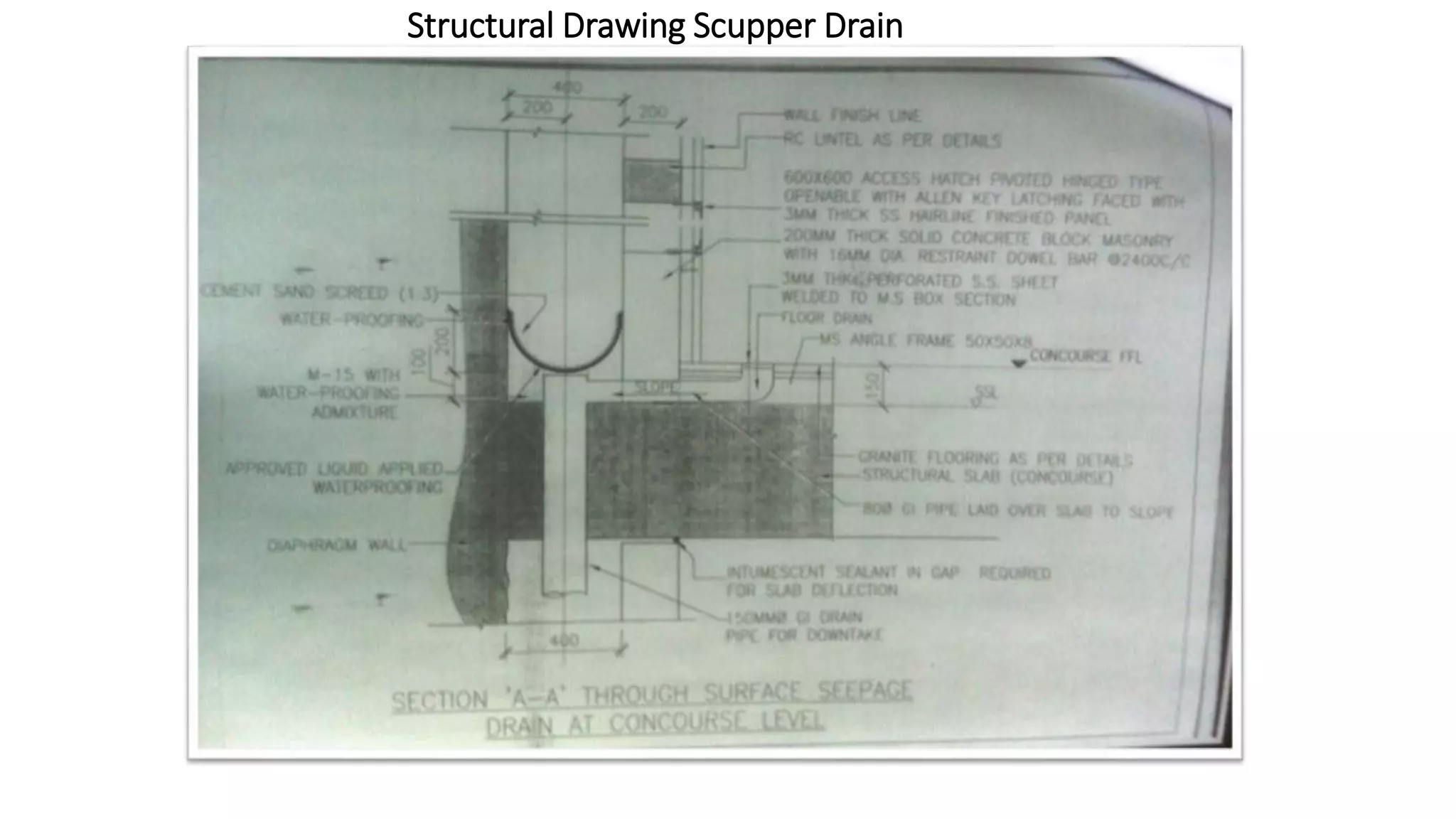 Structural Drawing Scupper Drain
 