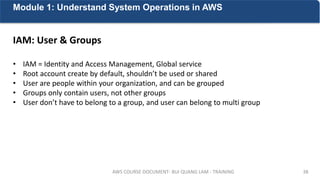 Training AWS: Module 1 - System Operation in AWS | PDF