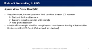 Training AWS: Module 3 - Networking in AWS | PDF