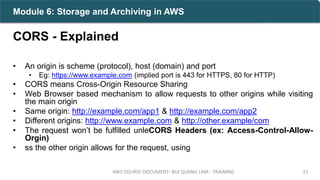 S3 Cors Example Training AWS: Module 6 - Storage S3 in AWS | PDF