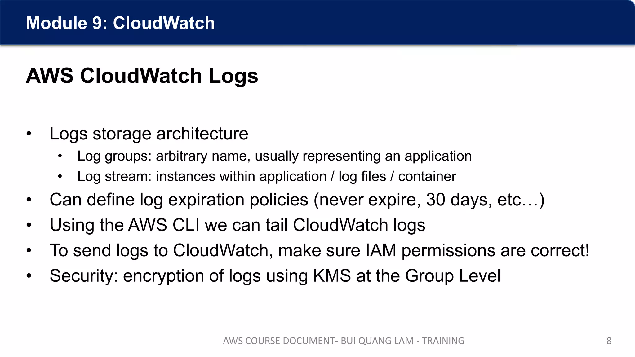 Training Aws Module 9 Cloudwatch Pdf