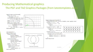 Producing Mathematical graphics
  The PGF and TikZ Graphics Packages (from latextemplates.com)




  Training Basic Latex                      1/12/2013   59
 
