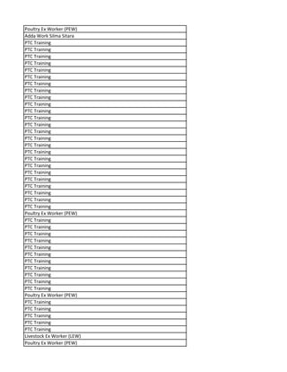Poultry Ex Worker (PEW)
Adda Work Silma Sitara
PTC Training
PTC Training
PTC Training
PTC Training
PTC Training
PTC Training
PTC Training
PTC Training
PTC Training
PTC Training
PTC Training
PTC Training
PTC Training
PTC Training
PTC Training
PTC Training
PTC Training
PTC Training
PTC Training
PTC Training
PTC Training
PTC Training
PTC Training
PTC Training
PTC Training
Poultry Ex Worker (PEW)
PTC Training
PTC Training
PTC Training
PTC Training
PTC Training
PTC Training
PTC Training
PTC Training
PTC Training
PTC Training
PTC Training
Poultry Ex Worker (PEW)
PTC Training
PTC Training
PTC Training
PTC Training
PTC Training
Livestock Ex Worker (LEW)
Poultry Ex Worker (PEW)
 