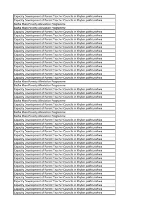 Capacity Development of Parent Teacher Councils in Khyber pakhtunkhwa
Capacity Development of Parent Teacher Councils in Khyber pakhtunkhwa
Bacha Khan Poverty Alleviation Programme
Bacha Khan Poverty Alleviation Programme
Capacity Development of Parent Teacher Councils in Khyber pakhtunkhwa
Capacity Development of Parent Teacher Councils in Khyber pakhtunkhwa
Capacity Development of Parent Teacher Councils in Khyber pakhtunkhwa
Capacity Development of Parent Teacher Councils in Khyber pakhtunkhwa
Capacity Development of Parent Teacher Councils in Khyber pakhtunkhwa
Capacity Development of Parent Teacher Councils in Khyber pakhtunkhwa
Capacity Development of Parent Teacher Councils in Khyber pakhtunkhwa
Capacity Development of Parent Teacher Councils in Khyber pakhtunkhwa
Capacity Development of Parent Teacher Councils in Khyber pakhtunkhwa
Capacity Development of Parent Teacher Councils in Khyber pakhtunkhwa
Capacity Development of Parent Teacher Councils in Khyber pakhtunkhwa
Capacity Development of Parent Teacher Councils in Khyber pakhtunkhwa
Capacity Development of Parent Teacher Councils in Khyber pakhtunkhwa
Bacha Khan Poverty Alleviation Programme
Bacha Khan Poverty Alleviation Programme
Capacity Development of Parent Teacher Councils in Khyber pakhtunkhwa
Capacity Development of Parent Teacher Councils in Khyber pakhtunkhwa
Capacity Development of Parent Teacher Councils in Khyber pakhtunkhwa
Bacha Khan Poverty Alleviation Programme
Capacity Development of Parent Teacher Councils in Khyber pakhtunkhwa
Capacity Development of Parent Teacher Councils in Khyber pakhtunkhwa
Bacha Khan Poverty Alleviation Programme
Bacha Khan Poverty Alleviation Programme
Capacity Development of Parent Teacher Councils in Khyber pakhtunkhwa
Capacity Development of Parent Teacher Councils in Khyber pakhtunkhwa
Capacity Development of Parent Teacher Councils in Khyber pakhtunkhwa
Capacity Development of Parent Teacher Councils in Khyber pakhtunkhwa
Capacity Development of Parent Teacher Councils in Khyber pakhtunkhwa
Capacity Development of Parent Teacher Councils in Khyber pakhtunkhwa
Capacity Development of Parent Teacher Councils in Khyber pakhtunkhwa
Capacity Development of Parent Teacher Councils in Khyber pakhtunkhwa
Capacity Development of Parent Teacher Councils in Khyber pakhtunkhwa
Capacity Development of Parent Teacher Councils in Khyber pakhtunkhwa
Capacity Development of Parent Teacher Councils in Khyber pakhtunkhwa
Capacity Development of Parent Teacher Councils in Khyber pakhtunkhwa
Capacity Development of Parent Teacher Councils in Khyber pakhtunkhwa
Capacity Development of Parent Teacher Councils in Khyber pakhtunkhwa
Capacity Development of Parent Teacher Councils in Khyber pakhtunkhwa
Capacity Development of Parent Teacher Councils in Khyber pakhtunkhwa
Capacity Development of Parent Teacher Councils in Khyber pakhtunkhwa
Capacity Development of Parent Teacher Councils in Khyber pakhtunkhwa
Capacity Development of Parent Teacher Councils in Khyber pakhtunkhwa
Capacity Development of Parent Teacher Councils in Khyber pakhtunkhwa
 