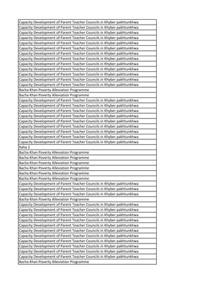 Capacity Development of Parent Teacher Councils in Khyber pakhtunkhwa
Capacity Development of Parent Teacher Councils in Khyber pakhtunkhwa
Capacity Development of Parent Teacher Councils in Khyber pakhtunkhwa
Capacity Development of Parent Teacher Councils in Khyber pakhtunkhwa
Capacity Development of Parent Teacher Councils in Khyber pakhtunkhwa
Capacity Development of Parent Teacher Councils in Khyber pakhtunkhwa
Capacity Development of Parent Teacher Councils in Khyber pakhtunkhwa
Capacity Development of Parent Teacher Councils in Khyber pakhtunkhwa
Capacity Development of Parent Teacher Councils in Khyber pakhtunkhwa
Capacity Development of Parent Teacher Councils in Khyber pakhtunkhwa
Capacity Development of Parent Teacher Councils in Khyber pakhtunkhwa
Capacity Development of Parent Teacher Councils in Khyber pakhtunkhwa
Capacity Development of Parent Teacher Councils in Khyber pakhtunkhwa
Bacha Khan Poverty Alleviation Programme
Bacha Khan Poverty Alleviation Programme
Capacity Development of Parent Teacher Councils in Khyber pakhtunkhwa
Capacity Development of Parent Teacher Councils in Khyber pakhtunkhwa
Capacity Development of Parent Teacher Councils in Khyber pakhtunkhwa
Capacity Development of Parent Teacher Councils in Khyber pakhtunkhwa
Capacity Development of Parent Teacher Councils in Khyber pakhtunkhwa
Capacity Development of Parent Teacher Councils in Khyber pakhtunkhwa
Capacity Development of Parent Teacher Councils in Khyber pakhtunkhwa
Capacity Development of Parent Teacher Councils in Khyber pakhtunkhwa
Capacity Development of Parent Teacher Councils in Khyber pakhtunkhwa
Raha 2
Bacha Khan Poverty Alleviation Programme
Bacha Khan Poverty Alleviation Programme
Bacha Khan Poverty Alleviation Programme
Bacha Khan Poverty Alleviation Programme
Bacha Khan Poverty Alleviation Programme
Bacha Khan Poverty Alleviation Programme
Capacity Development of Parent Teacher Councils in Khyber pakhtunkhwa
Capacity Development of Parent Teacher Councils in Khyber pakhtunkhwa
Capacity Development of Parent Teacher Councils in Khyber pakhtunkhwa
Bacha Khan Poverty Alleviation Programme
Capacity Development of Parent Teacher Councils in Khyber pakhtunkhwa
Capacity Development of Parent Teacher Councils in Khyber pakhtunkhwa
Capacity Development of Parent Teacher Councils in Khyber pakhtunkhwa
Capacity Development of Parent Teacher Councils in Khyber pakhtunkhwa
Capacity Development of Parent Teacher Councils in Khyber pakhtunkhwa
Capacity Development of Parent Teacher Councils in Khyber pakhtunkhwa
Capacity Development of Parent Teacher Councils in Khyber pakhtunkhwa
Capacity Development of Parent Teacher Councils in Khyber pakhtunkhwa
Capacity Development of Parent Teacher Councils in Khyber pakhtunkhwa
Capacity Development of Parent Teacher Councils in Khyber pakhtunkhwa
Capacity Development of Parent Teacher Councils in Khyber pakhtunkhwa
Bacha Khan Poverty Alleviation Programme
 