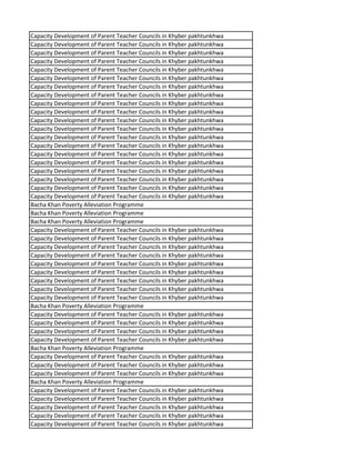 Capacity Development of Parent Teacher Councils in Khyber pakhtunkhwa
Capacity Development of Parent Teacher Councils in Khyber pakhtunkhwa
Capacity Development of Parent Teacher Councils in Khyber pakhtunkhwa
Capacity Development of Parent Teacher Councils in Khyber pakhtunkhwa
Capacity Development of Parent Teacher Councils in Khyber pakhtunkhwa
Capacity Development of Parent Teacher Councils in Khyber pakhtunkhwa
Capacity Development of Parent Teacher Councils in Khyber pakhtunkhwa
Capacity Development of Parent Teacher Councils in Khyber pakhtunkhwa
Capacity Development of Parent Teacher Councils in Khyber pakhtunkhwa
Capacity Development of Parent Teacher Councils in Khyber pakhtunkhwa
Capacity Development of Parent Teacher Councils in Khyber pakhtunkhwa
Capacity Development of Parent Teacher Councils in Khyber pakhtunkhwa
Capacity Development of Parent Teacher Councils in Khyber pakhtunkhwa
Capacity Development of Parent Teacher Councils in Khyber pakhtunkhwa
Capacity Development of Parent Teacher Councils in Khyber pakhtunkhwa
Capacity Development of Parent Teacher Councils in Khyber pakhtunkhwa
Capacity Development of Parent Teacher Councils in Khyber pakhtunkhwa
Capacity Development of Parent Teacher Councils in Khyber pakhtunkhwa
Capacity Development of Parent Teacher Councils in Khyber pakhtunkhwa
Capacity Development of Parent Teacher Councils in Khyber pakhtunkhwa
Bacha Khan Poverty Alleviation Programme
Bacha Khan Poverty Alleviation Programme
Bacha Khan Poverty Alleviation Programme
Capacity Development of Parent Teacher Councils in Khyber pakhtunkhwa
Capacity Development of Parent Teacher Councils in Khyber pakhtunkhwa
Capacity Development of Parent Teacher Councils in Khyber pakhtunkhwa
Capacity Development of Parent Teacher Councils in Khyber pakhtunkhwa
Capacity Development of Parent Teacher Councils in Khyber pakhtunkhwa
Capacity Development of Parent Teacher Councils in Khyber pakhtunkhwa
Capacity Development of Parent Teacher Councils in Khyber pakhtunkhwa
Capacity Development of Parent Teacher Councils in Khyber pakhtunkhwa
Capacity Development of Parent Teacher Councils in Khyber pakhtunkhwa
Bacha Khan Poverty Alleviation Programme
Capacity Development of Parent Teacher Councils in Khyber pakhtunkhwa
Capacity Development of Parent Teacher Councils in Khyber pakhtunkhwa
Capacity Development of Parent Teacher Councils in Khyber pakhtunkhwa
Capacity Development of Parent Teacher Councils in Khyber pakhtunkhwa
Bacha Khan Poverty Alleviation Programme
Capacity Development of Parent Teacher Councils in Khyber pakhtunkhwa
Capacity Development of Parent Teacher Councils in Khyber pakhtunkhwa
Capacity Development of Parent Teacher Councils in Khyber pakhtunkhwa
Bacha Khan Poverty Alleviation Programme
Capacity Development of Parent Teacher Councils in Khyber pakhtunkhwa
Capacity Development of Parent Teacher Councils in Khyber pakhtunkhwa
Capacity Development of Parent Teacher Councils in Khyber pakhtunkhwa
Capacity Development of Parent Teacher Councils in Khyber pakhtunkhwa
Capacity Development of Parent Teacher Councils in Khyber pakhtunkhwa
 