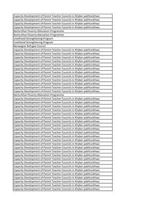 Capacity Development of Parent Teacher Councils in Khyber pakhtunkhwa
Capacity Development of Parent Teacher Councils in Khyber pakhtunkhwa
Capacity Development of Parent Teacher Councils in Khyber pakhtunkhwa
Capacity Development of Parent Teacher Councils in Khyber pakhtunkhwa
Bacha Khan Poverty Alleviation Programme
Bacha Khan Poverty Alleviation Programme
Livelihood Strenghtening Program
Livelihood Strenghtening Program
Norwegian Refugee Council
Capacity Development of Parent Teacher Councils in Khyber pakhtunkhwa
Capacity Development of Parent Teacher Councils in Khyber pakhtunkhwa
Capacity Development of Parent Teacher Councils in Khyber pakhtunkhwa
Capacity Development of Parent Teacher Councils in Khyber pakhtunkhwa
Capacity Development of Parent Teacher Councils in Khyber pakhtunkhwa
Capacity Development of Parent Teacher Councils in Khyber pakhtunkhwa
Capacity Development of Parent Teacher Councils in Khyber pakhtunkhwa
Capacity Development of Parent Teacher Councils in Khyber pakhtunkhwa
Capacity Development of Parent Teacher Councils in Khyber pakhtunkhwa
Capacity Development of Parent Teacher Councils in Khyber pakhtunkhwa
Capacity Development of Parent Teacher Councils in Khyber pakhtunkhwa
Capacity Development of Parent Teacher Councils in Khyber pakhtunkhwa
Bacha Khan Poverty Alleviation Programme
Capacity Development of Parent Teacher Councils in Khyber pakhtunkhwa
Capacity Development of Parent Teacher Councils in Khyber pakhtunkhwa
Capacity Development of Parent Teacher Councils in Khyber pakhtunkhwa
Capacity Development of Parent Teacher Councils in Khyber pakhtunkhwa
Capacity Development of Parent Teacher Councils in Khyber pakhtunkhwa
Capacity Development of Parent Teacher Councils in Khyber pakhtunkhwa
Capacity Development of Parent Teacher Councils in Khyber pakhtunkhwa
Capacity Development of Parent Teacher Councils in Khyber pakhtunkhwa
Capacity Development of Parent Teacher Councils in Khyber pakhtunkhwa
Capacity Development of Parent Teacher Councils in Khyber pakhtunkhwa
Capacity Development of Parent Teacher Councils in Khyber pakhtunkhwa
Capacity Development of Parent Teacher Councils in Khyber pakhtunkhwa
Capacity Development of Parent Teacher Councils in Khyber pakhtunkhwa
Capacity Development of Parent Teacher Councils in Khyber pakhtunkhwa
Capacity Development of Parent Teacher Councils in Khyber pakhtunkhwa
Capacity Development of Parent Teacher Councils in Khyber pakhtunkhwa
Capacity Development of Parent Teacher Councils in Khyber pakhtunkhwa
Capacity Development of Parent Teacher Councils in Khyber pakhtunkhwa
Capacity Development of Parent Teacher Councils in Khyber pakhtunkhwa
Capacity Development of Parent Teacher Councils in Khyber pakhtunkhwa
Capacity Development of Parent Teacher Councils in Khyber pakhtunkhwa
Capacity Development of Parent Teacher Councils in Khyber pakhtunkhwa
Capacity Development of Parent Teacher Councils in Khyber pakhtunkhwa
Capacity Development of Parent Teacher Councils in Khyber pakhtunkhwa
Capacity Development of Parent Teacher Councils in Khyber pakhtunkhwa
 