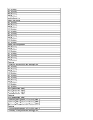 PTC Training
PTC Training
PTC Training
PTC Training
Mobile Repairing
Heavy Machinery
PTC Training
PTC Training
PTC Training
PTC Training
PTC Training
PTC Training
PTC Training
PTC Training
PTC Training
PTC Training
Heavy Machinery Shawal
PTC Training
PTC Training
PTC Training
PTC Training
PTC Training
PTC Training
PTC Training
Tailoring
Leadership Management Skill Training (LMST)
PTC Training
PTC Training
PTC Training
PTC Training
PTC Training
PTC Training
PTC Training
PTC Training
PTC Training
PTC Training
Poultry Ex Worker (PEW)
Poultry Ex Worker (PEW)
Poultry Ex Worker (PEW)
Tailoring
Poultry Ex Worker (PEW)
Community Management Skill Training (CMST)
Community Management Skill Training (CMST)
Community Management Skill Training (CMST)
Tailoring
Community Management Skill Training (CMST)
Leadership Management Skill Training (LMST)
 