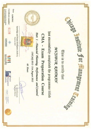 Training certificate cma-part1