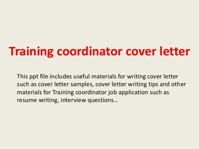 Distance learning coordinator cover letter