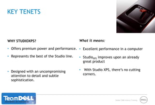 Phase -2 AT THE END OF THIS PHASE YOU WILL BE ABLE TO:Understand the Dell’s customer segmentation parametersBehavior for each in context to purchaseThe best suited product for each segment