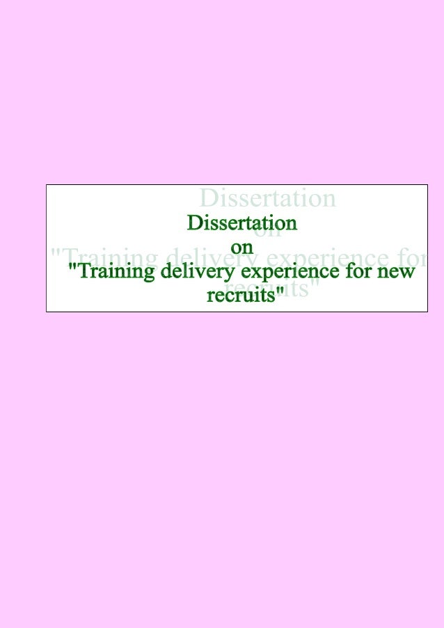 Dissertation on training
