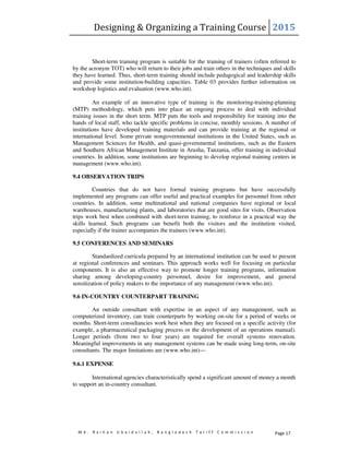 Designing & Organizing a Training Course | PDF