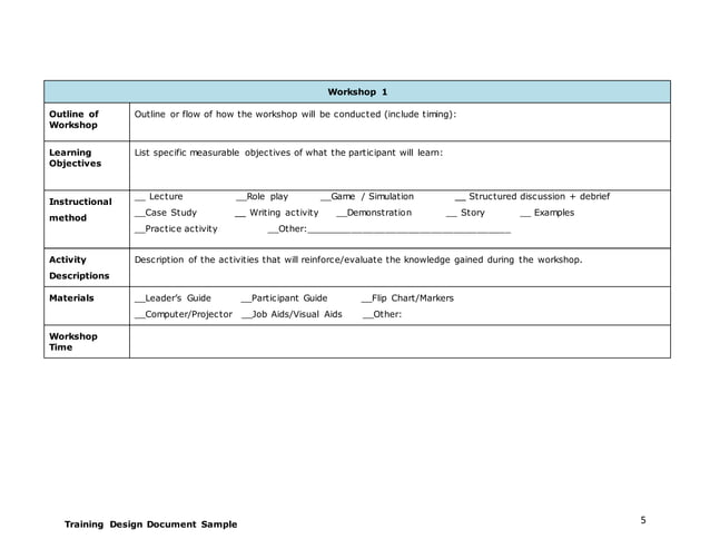 TRAINING PROGRAM DESIGN DOCUMENT TEMPLATE visual data 8