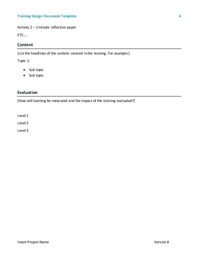 training design document template 2