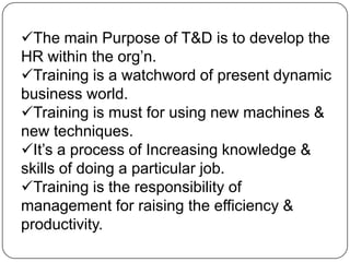 Training & development | PPTX