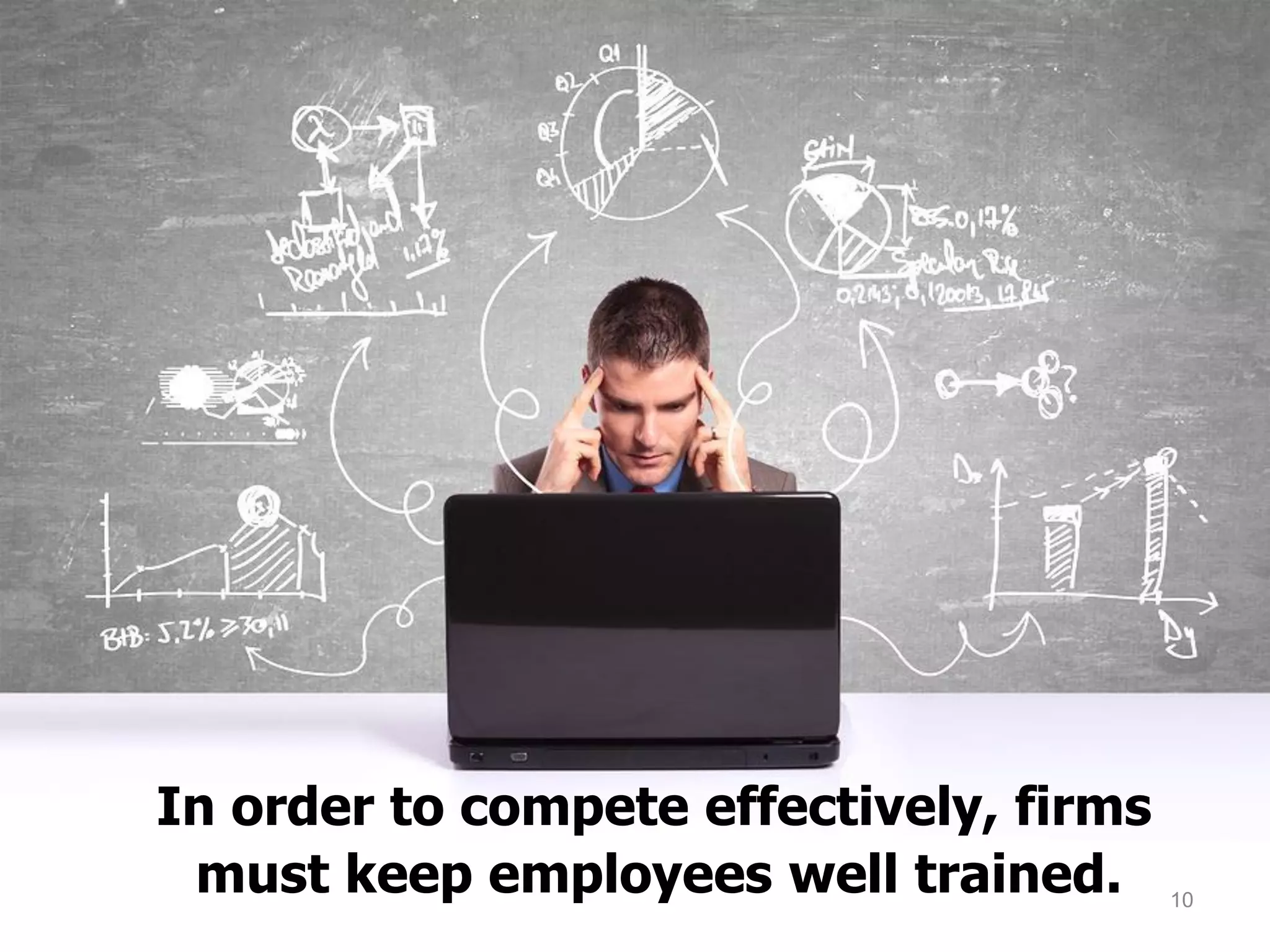 In order to compete effectively, firms
must keep employees well trained. 10
 